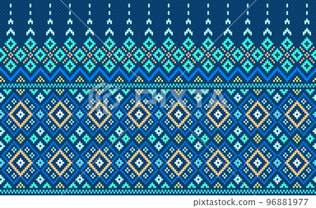 Embroidery ethnic pattern, Vector Geometric geometry background, Cross stitch endless geometric style Embroidery ethnic pattern, Vector Geometric geometry background, Cross stitch endless geometric style 96881977