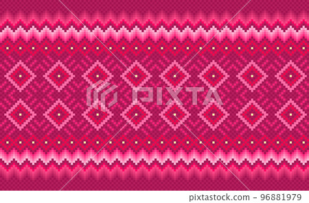 Embroidery ethnic pattern, Vector Geometric ornamental background, Cross stitch cross stitch triangle style Embroidery ethnic pattern, Vector Geometric ornamental background, Cross stitch cross stitch triangle style 96881979