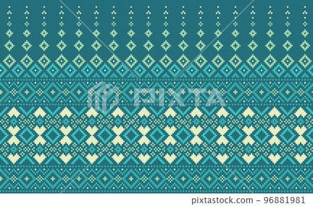 Geometric ethnic pattern, Vector embroidery geometry background, Pixel endless geometric style Geometric ethnic pattern, Vector embroidery geometry background, Pixel endless geometric style 96881981