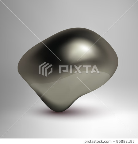 Metallic fluid shape. 3d liquid bubble. Metallic fluid shape. 3d liquid bubble. 96882195