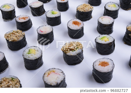 sushi maki rolls on white background. High quality photo sushi maki rolls on white background. High quality photo 96882727