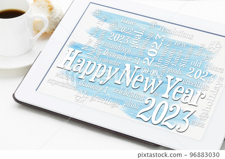 Happy New Year 2023 word cloud Happy New Year 2023 word cloud 96883030