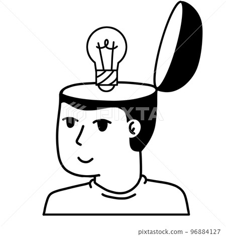 Man with open mind. Concept of idea, knowledge and learning. Man with open mind. Concept of idea, knowledge and learning. 96884127