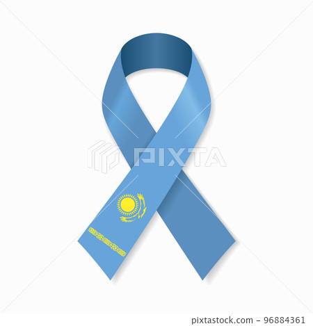Kazakhstan flag stripe ribbon on white background. Vector. 96884361