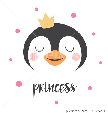 cartoon card of cute penguin, print for kids 96885281