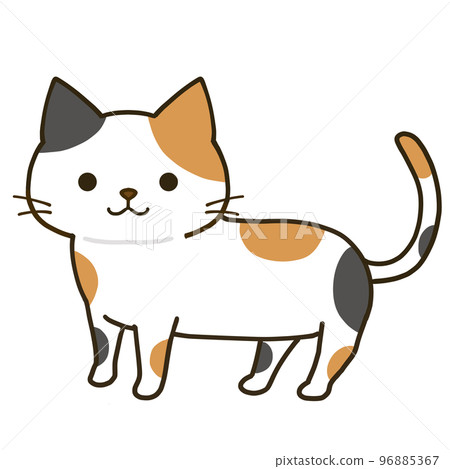 站立簡單的三色貓 站立簡單的三色貓 96885367