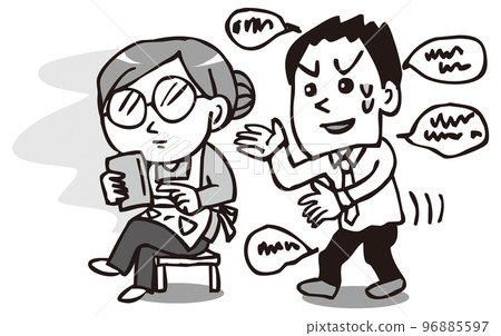 妻子對丈夫的家庭暴力/DV 妻子無視丈夫單色 96885597