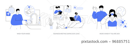 Prevent virus spread abstract concept vector illustrations. 96885751