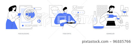 Food review abstract concept vector illustrations. Food review abstract concept vector illustrations. 96885766