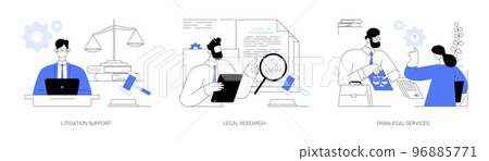 Legal outsourcing abstract concept vector illustrations. 96885771