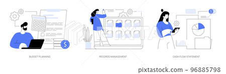 Financial report abstract concept vector illustrations. Financial report abstract concept vector illustrations. 96885798