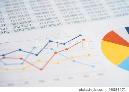 Spreadsheet table paper with pencil. Finance development, Banking Account, Statistics Investment Analytic research data economy, trading, office reporting Business company concept. 96885971