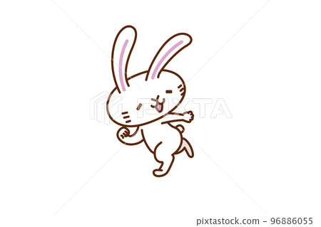 Rabbit character illustration series "A rabbit receiving a baton" 96886055