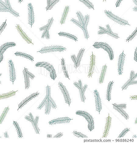 Fir-tree branches seamless pattern Christmas holiday celebration simple doodle vector illustration, repeat ornament for textile, gift paper, home decor design traditional seasonal decor Fir-tree branches seamless pattern Christmas holiday celebration simple doodle vector illustration, repeat ornament for textile, gift paper, home decor design traditional seasonal decor 96886240