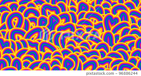 Colorful psychedelic swirl seamless pattern with hallucination swirls 96886244