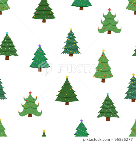 Seamless Christmas tree pattern. Background vector concept of winter and new year. 96886277