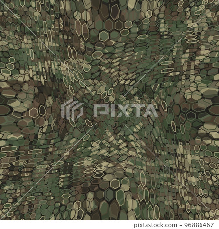 Woodland military camouflage hexagonal netting seamless pattern background Woodland military camouflage hexagonal netting seamless pattern background 96886467