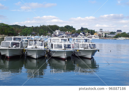 View of the boat dock in Matsushima Bay View of the boat dock in Matsushima Bay 96887186