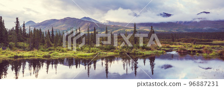 Lake in Alaska panorama Lake in Alaska panorama 96887231