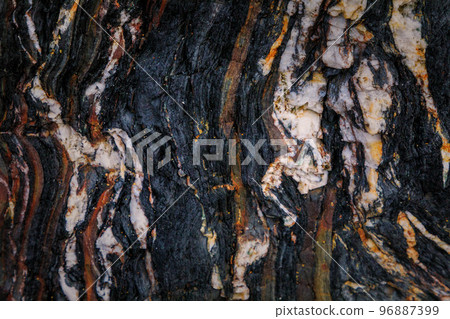 Rocky shapes on the beach. textures and patterns generated on the stones of the Asturian beaches 96887399