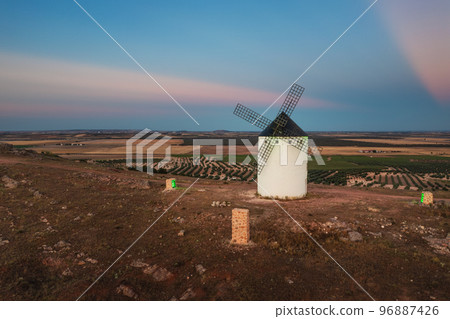 Windmills. These iconic towers over their skylines of la Mancha. Windmills. These iconic towers over their skylines of la Mancha. 96887426
