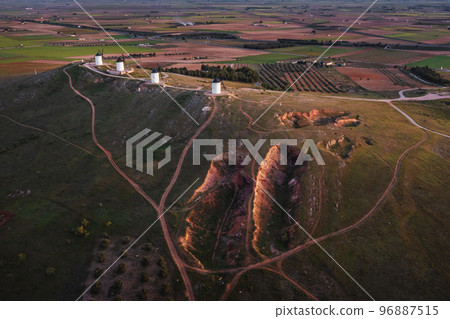 Windmills. These iconic towers over their skylines of la Mancha. Windmills. These iconic towers over their skylines of la Mancha. 96887515
