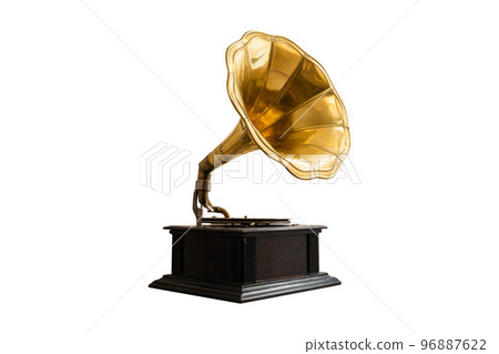 Old record players isolated on the white background with clipping path 96887622