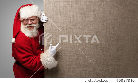 Santa Claus pointing fabric billboard 96887816