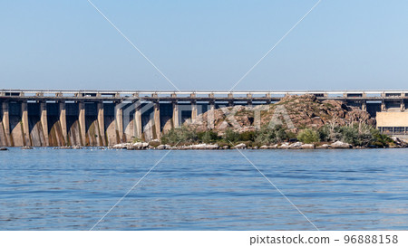 Dneproges with rocks in water of Dnieper river Dneproges with rocks in water of Dnieper river 96888158