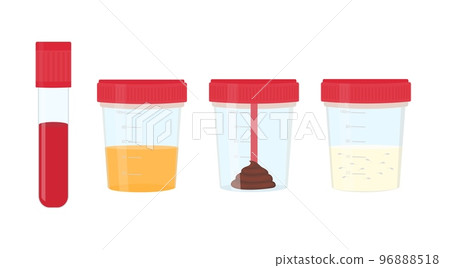 Laboratory tests feces, urine, blood, semen . Medical Analysis. Vector illustration Laboratory tests feces, urine, blood, semen . Medical Analysis. Vector illustration 96888518