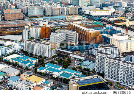 Aerial view of Koto City, Tokyo, Japan Aerial view of Koto City, Tokyo, Japan 96888636