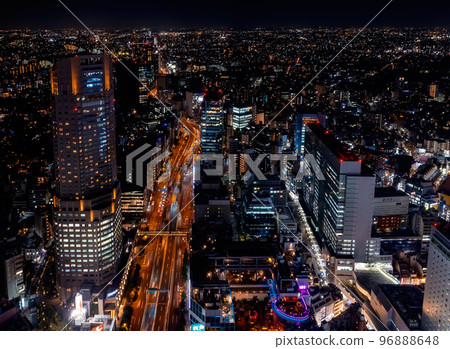 Shibuya, Tokyo, Japan at night from above Shibuya, Tokyo, Japan at night from above 96888648