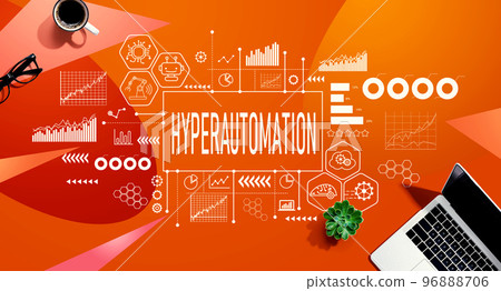 Hyperautomation theme with a laptop computer 96888706