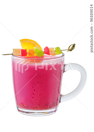 Spicy hot drink made of dragon fruit with orange flavour Spicy hot drink made of dragon fruit with orange flavour 96889014