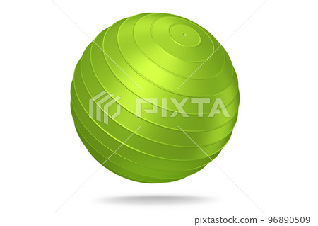 Green fitball or fitness ball for yoga exercise isolated white background Green fitball or fitness ball for yoga exercise isolated white background 96890509