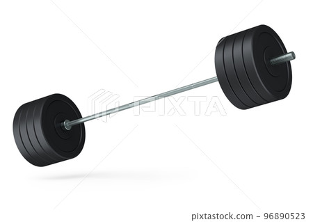 Abstract metal barbell isolated on white background Abstract metal barbell isolated on white background 96890523