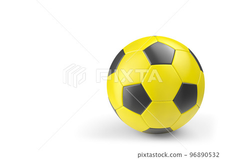 Yellow soccer or football ball isolated on white background 96890532