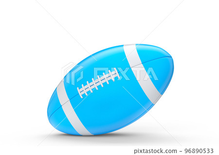 Blue american football ball isolated on white background Blue american football ball isolated on white background 96890533