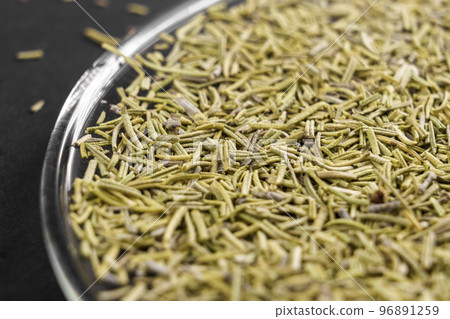 Organic dried Rosemary spice. Dry herb fragrant needle-like leaves seasoning. Macro Organic dried Rosemary spice. Dry herb fragrant needle-like leaves seasoning. Macro 96891259