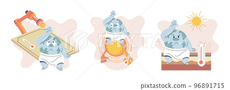 Climate change concept. Global warming design. Temperature rising animal extinction. Environment Day 96891715