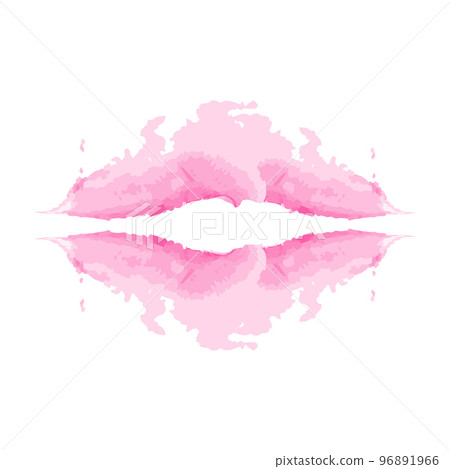 Abstract brush stroke in the shape of lips in trendy soft pink hues watercolor. Happy Valentines Day Abstract brush stroke in the shape of lips in trendy soft pink hues watercolor. Happy Valentines Day 96891966