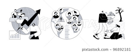 Demographics abstract concept vector illustration set. Population growth, overpopulation, starvation and malnutrition, human quantity growth, hunger and lack of food, urbanization abstract metaphor. Demographics abstract concept vector illustration set. Population growth, overpopulation, starvation and malnutrition, human quantity growth, hunger and lack of food, urbanization abstract metaphor. 96892181