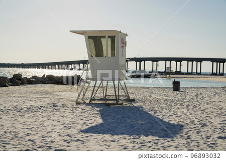 White lifeguard tower at the beach in Destin, Florida 96893032