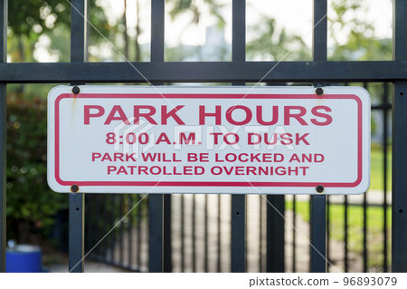 Signage with Park Hours 8 96893079