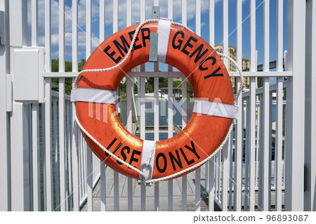 Destin, Florida- Lifebuoy ring with Emergency Use Only lettering 96893087