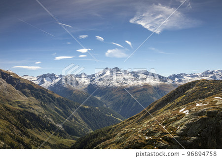 Grimsel and Furka mountain pass, dramatic road with swiss alps, Switzerland 96894758