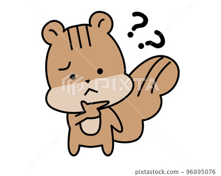 一個擔心的松鼠字符跳過問號 96895076