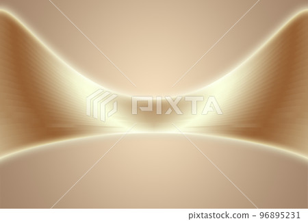 3D渲染發光金色曲面弧形背景 96895231