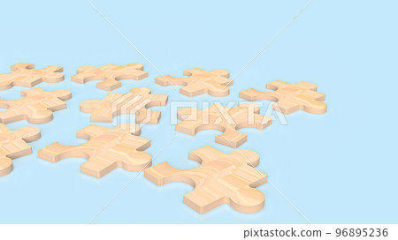 wood jigsaw for business background 3d rendering wood jigsaw for business background 3d rendering 96895236