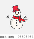 Snowman illustration in flat style 96895464